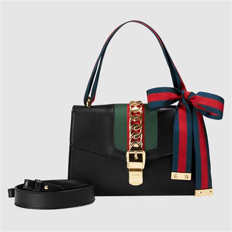 gucci black leather purse strap